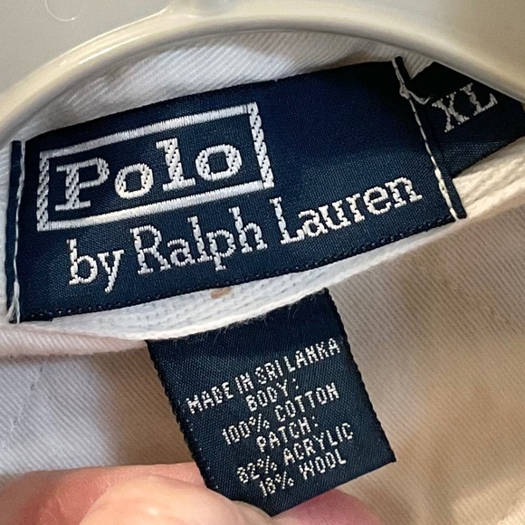 Polo Ralph Lauren Men's White and Navy Stripe Rugby Shirt XL Long Sleeved - Picture 4 of 4